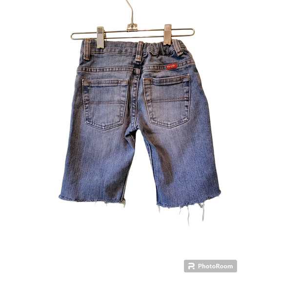 Wrangler Shorts Cutoff Boys Distressed Denim Cowboy Adjustable Waist Sz 5 R - Picture 1 of 4